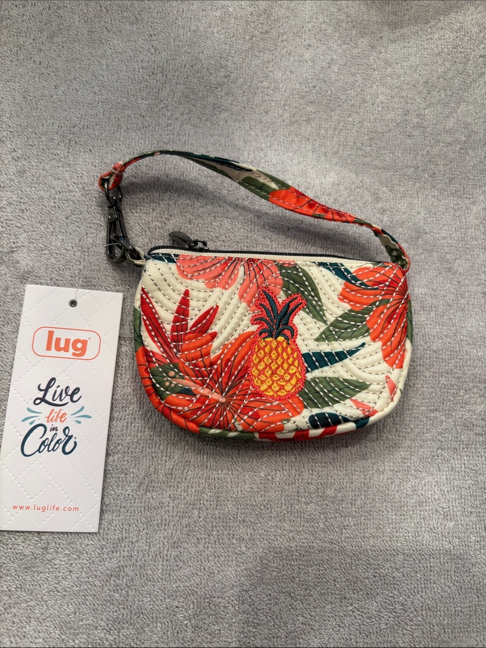 lug Quilted Pineapple Disco pouch Wristlet NWT